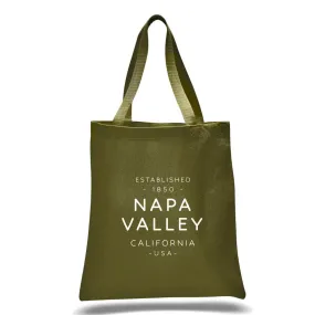 12 Oz. Colored Canvas Simple Tote Bag Printed with a Customizable TEXT COLLECTION Design