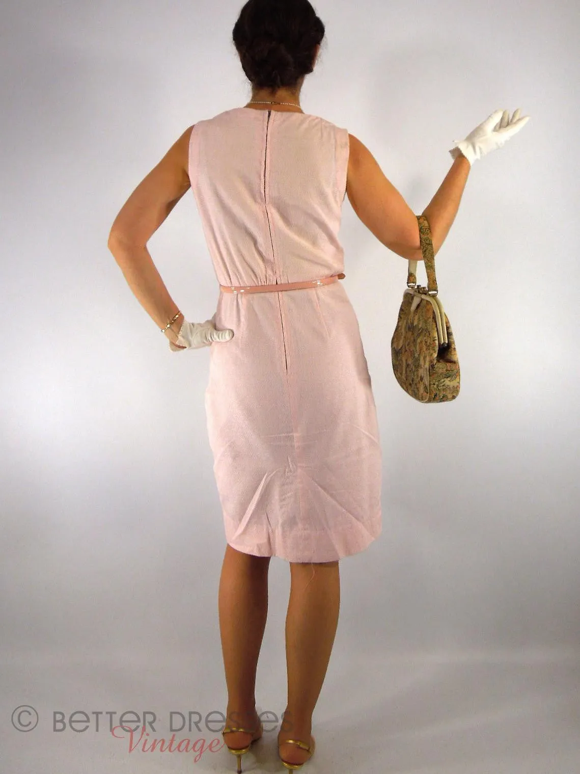 50s/60s Pink Sheath Dress - sm