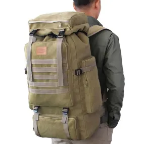 60L Large Tactical Canvas Backpack