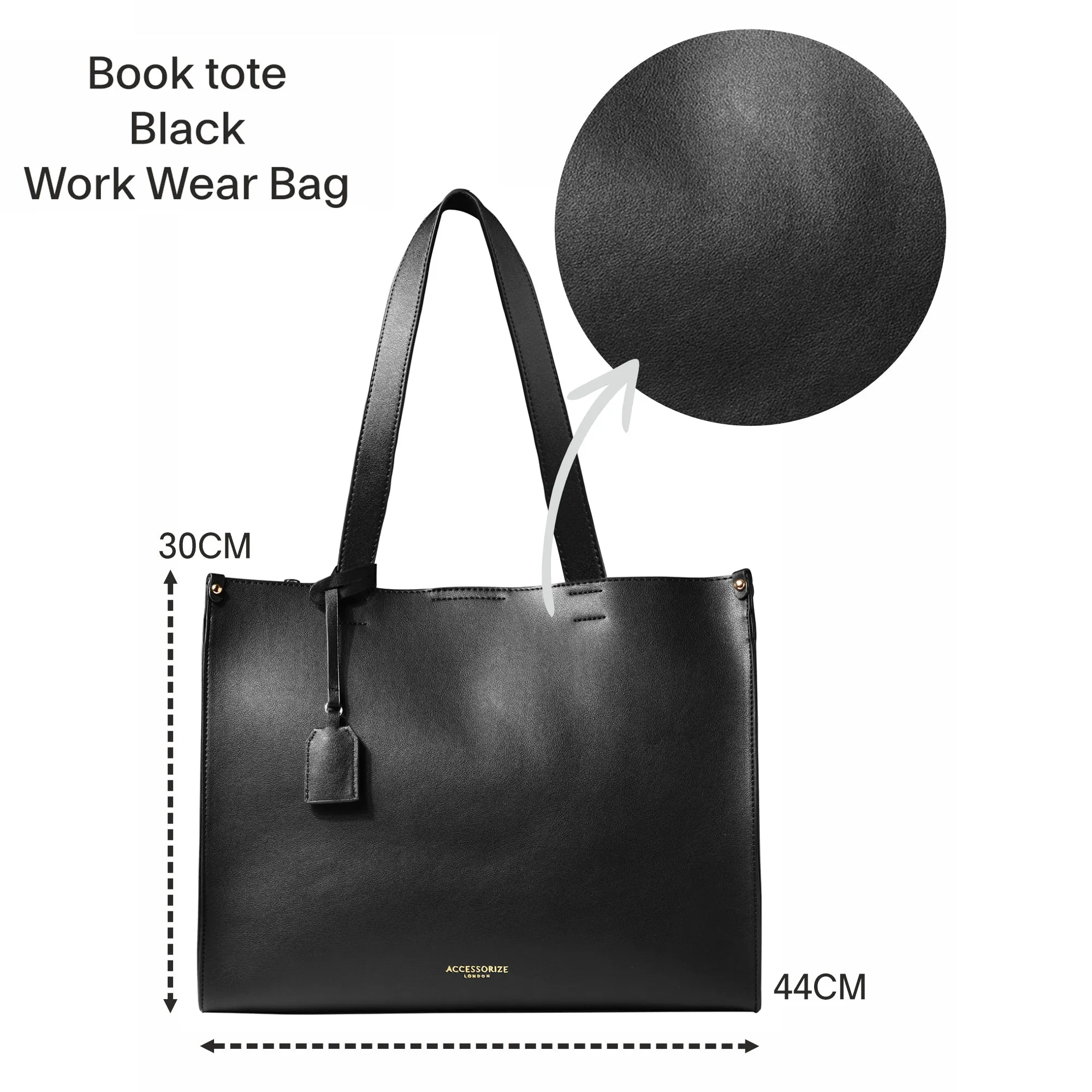 Accessorize London Women's Black Book Tote Work Wear Bag