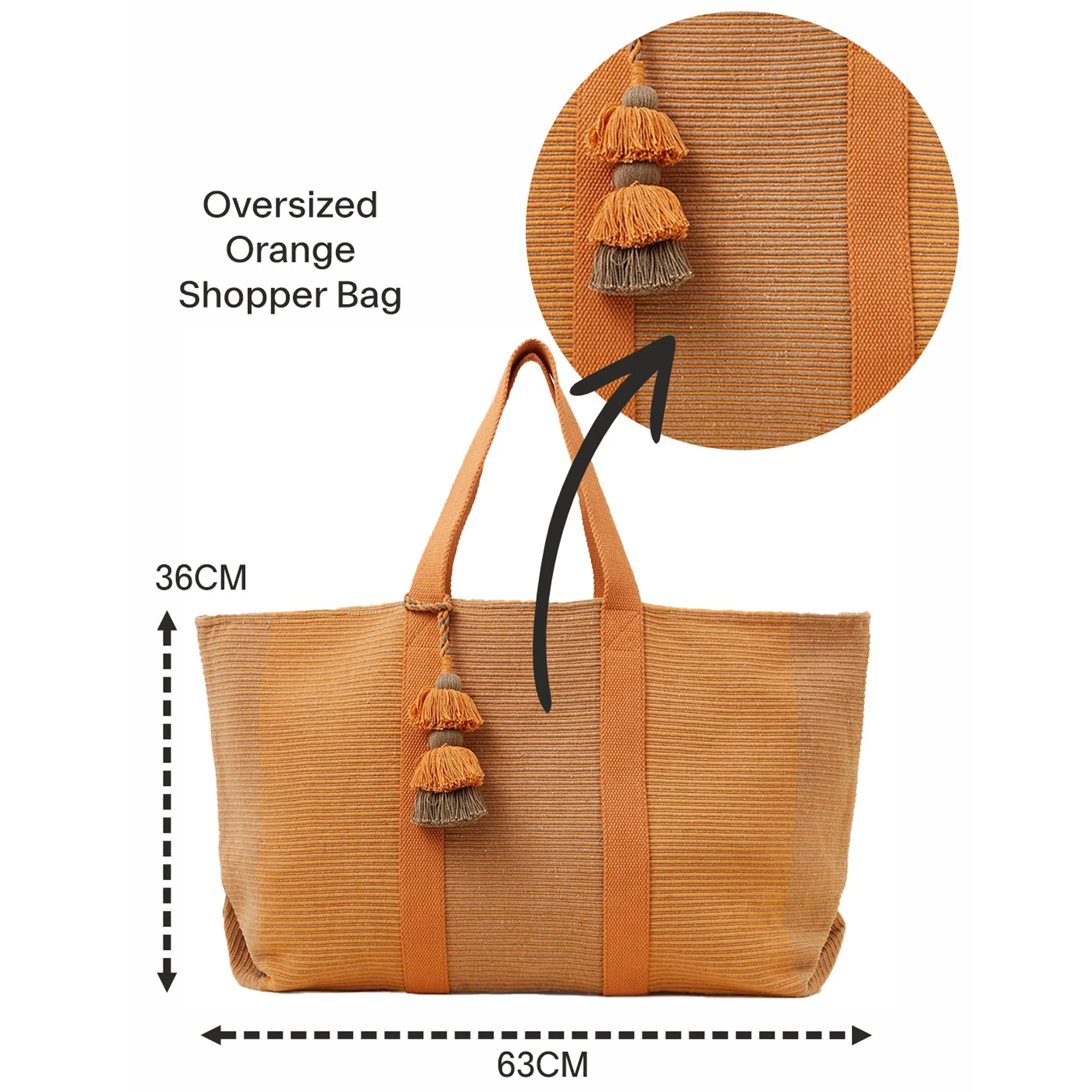 Accessorize London Women's Orange Oversized Shopper Bag