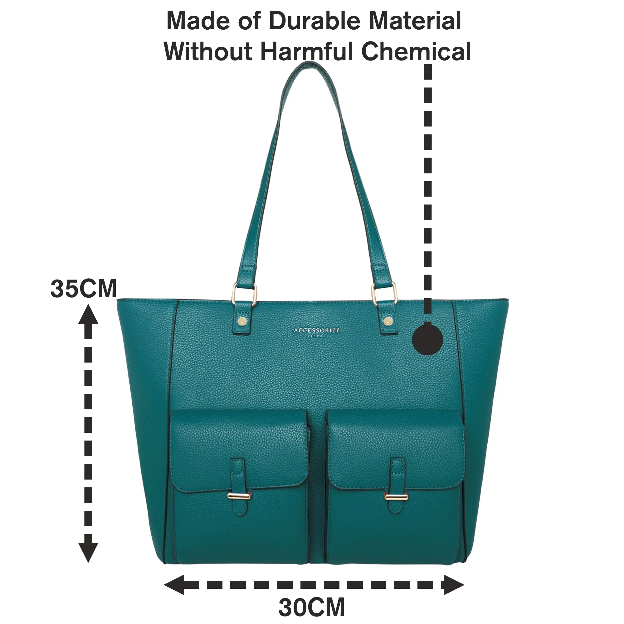 Accessorize London Women's Teal Dana Tote Bag