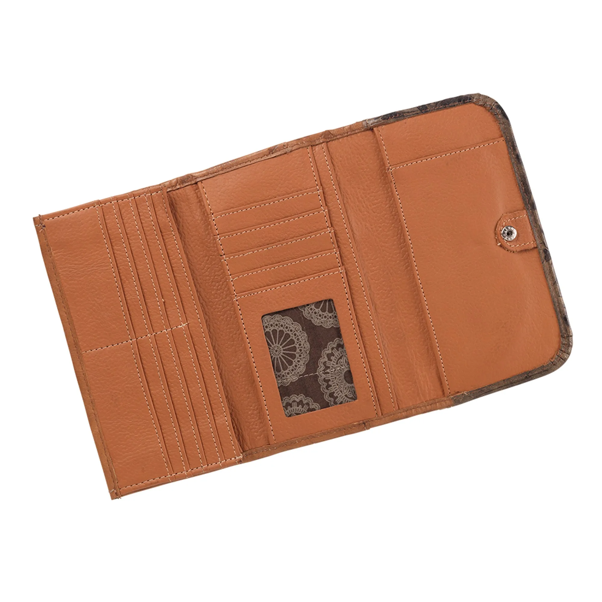 American West Saddle Ridge Natural Tan Leather Trifold Wallet