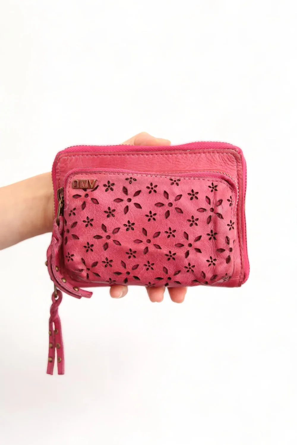 ART N' VINTAGE ELODIE CROSSBODY WALLET RASPBERRY