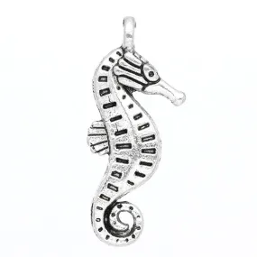 AVBeads Beach Charms Seahorse Silver 22mm x 9mm Metal Charms 4pcs