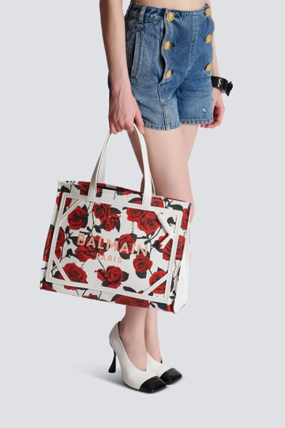 B-Army Shopper Medium Tote Bag - Blanc Rouge