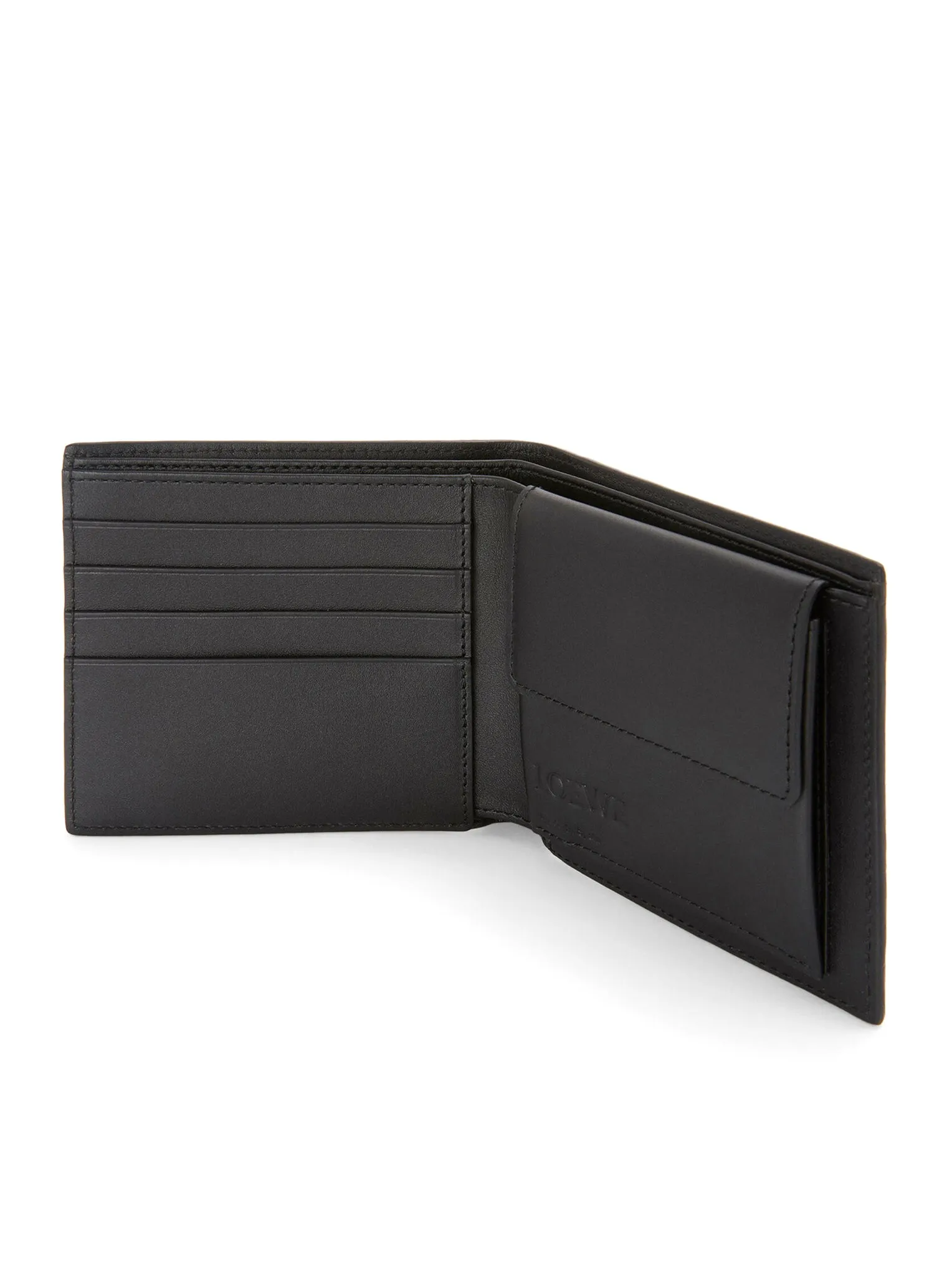 Bifold coin wallet in soft grained calfskin