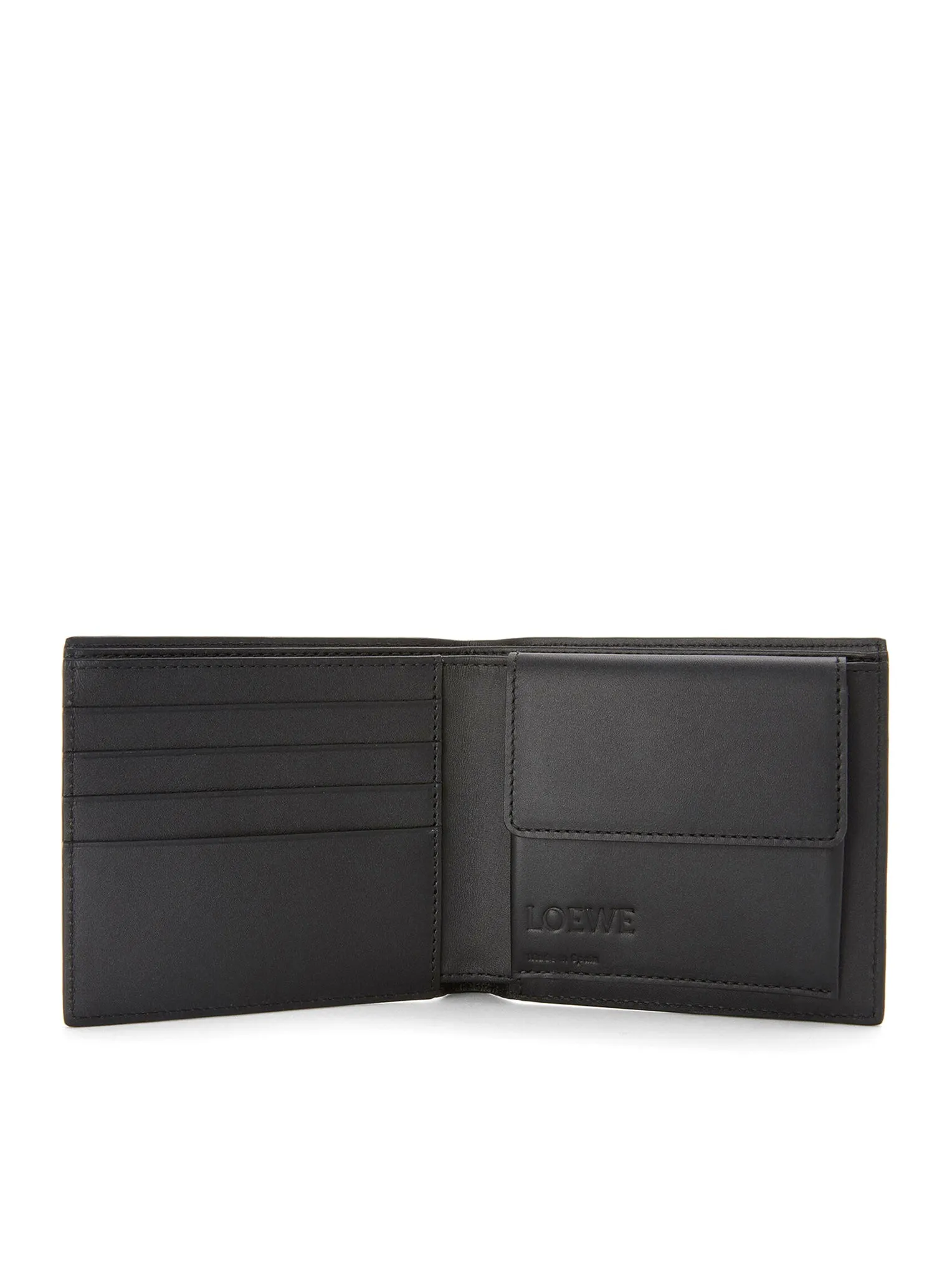 Bifold coin wallet in soft grained calfskin