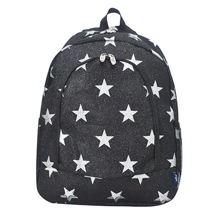 Black Glitter Super Star NGIL Canvas Backpack