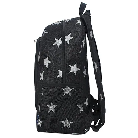 Black Glitter Super Star NGIL Canvas Backpack