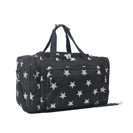 Black Glitter Super Star NGIL Canvas Carry on 20 Duffle Bag