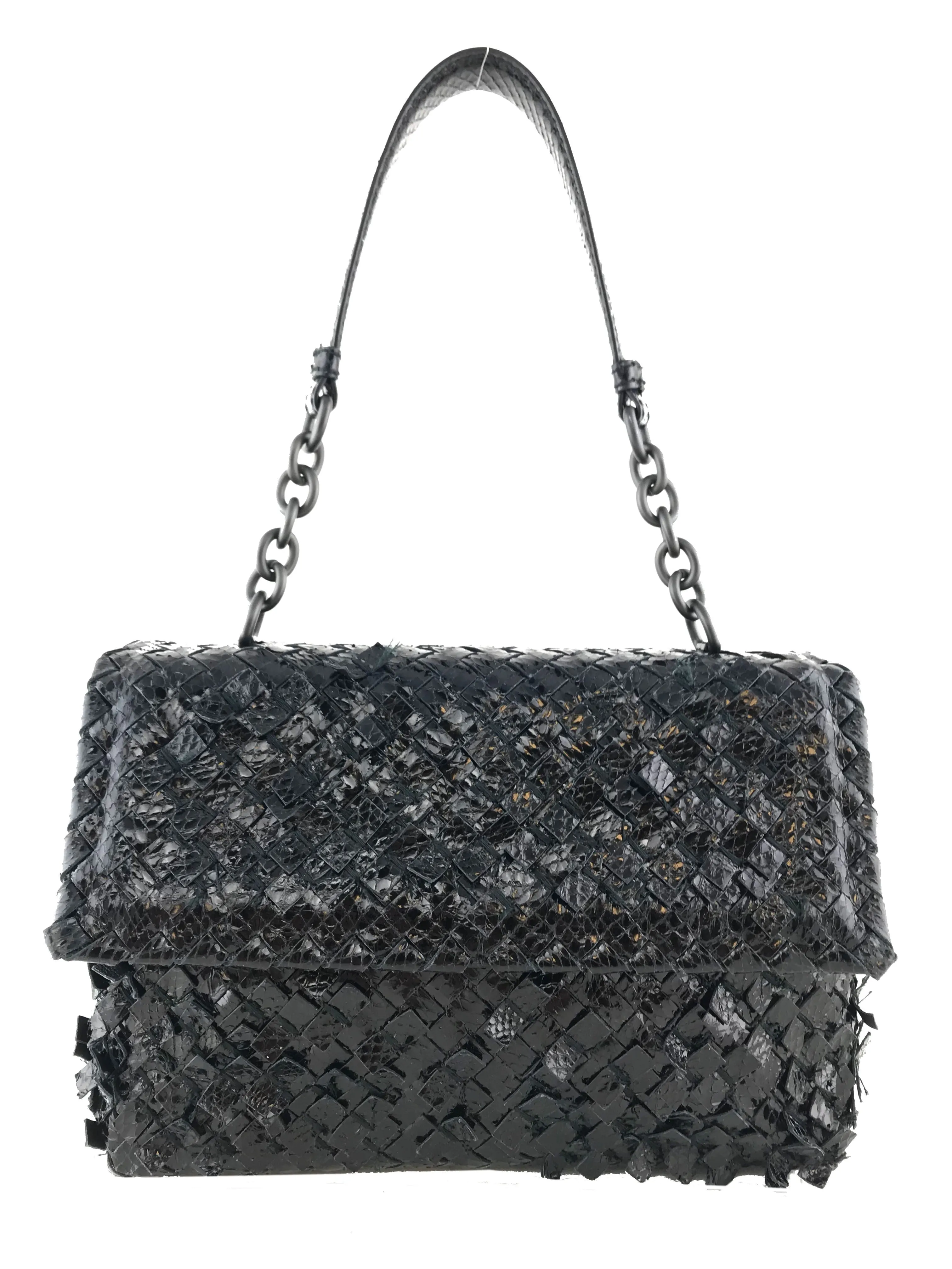 Bottega Veneta Olimpia Small Snakeskin Intrecciato Shoulder Bag