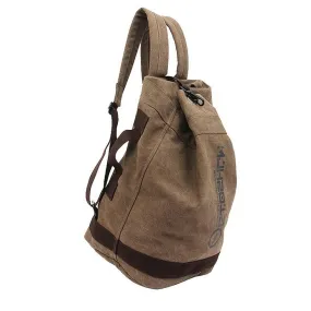 Brown Canvas Leather Backpack 20 Litre for Men and Women