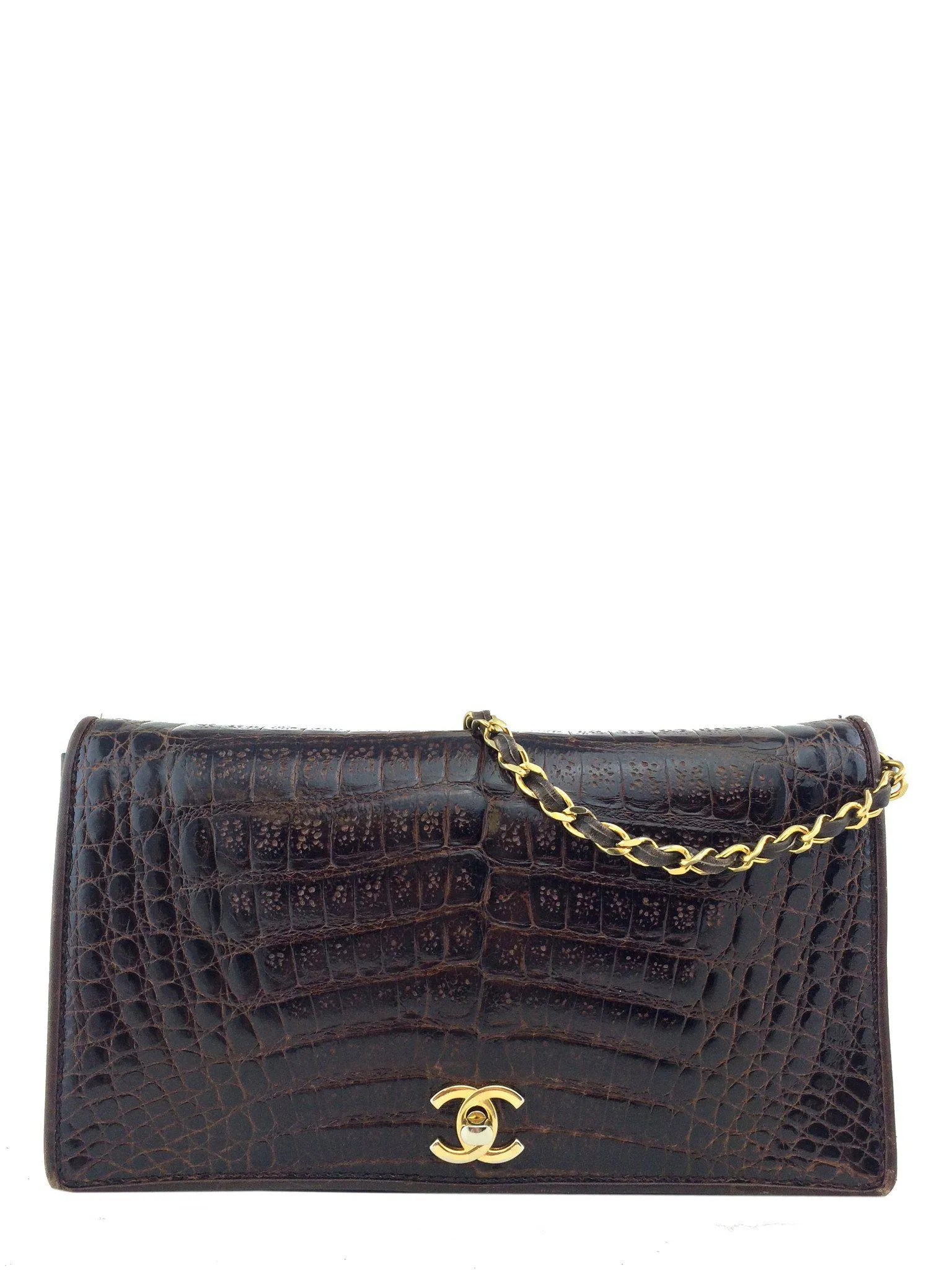 Chanel Vintage Crocodile Flap Shoulder Bag