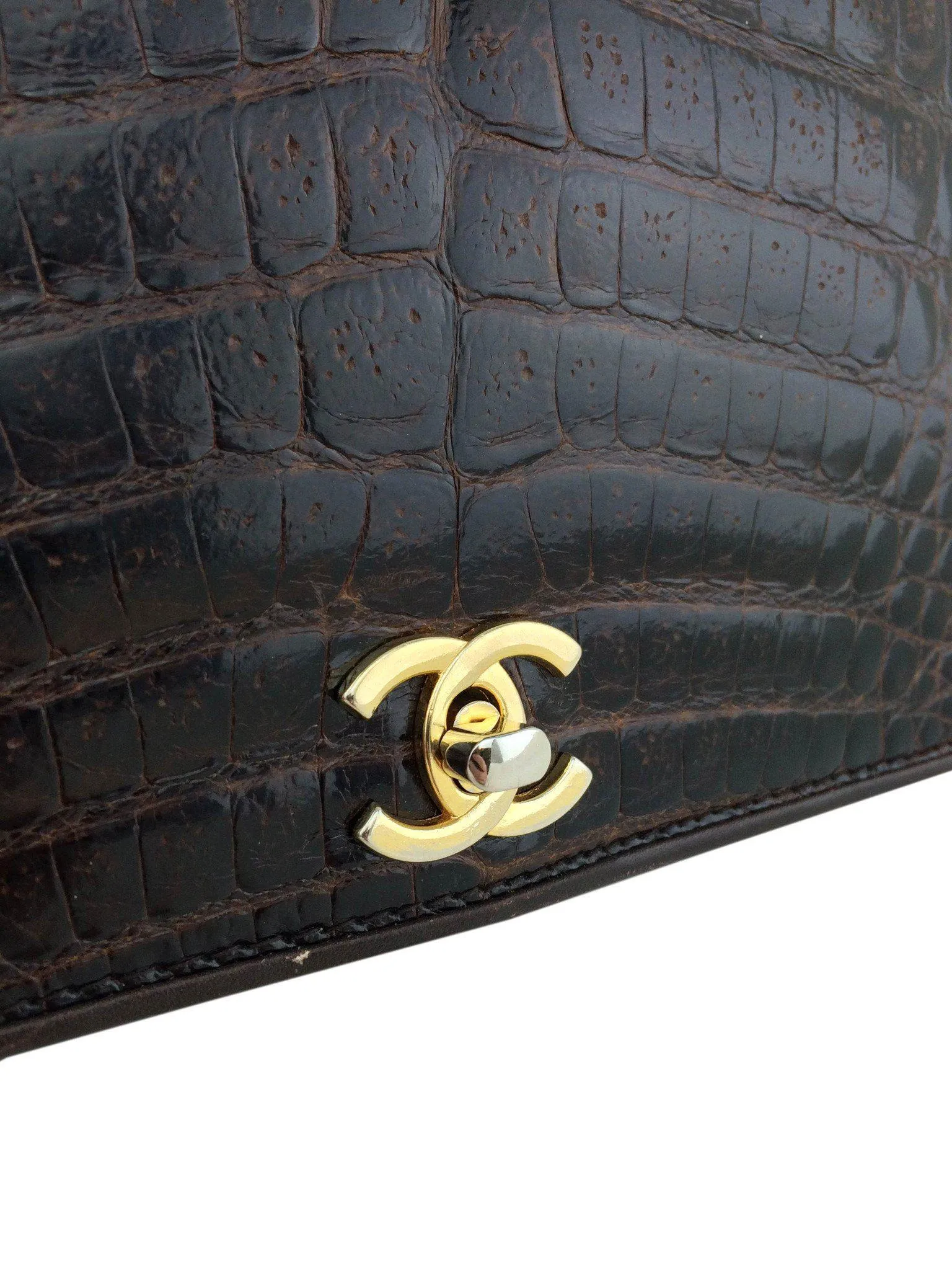 Chanel Vintage Crocodile Flap Shoulder Bag