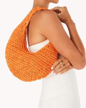 CLEMENTINE HANDLE BAG - TANGERINE RAFFIA