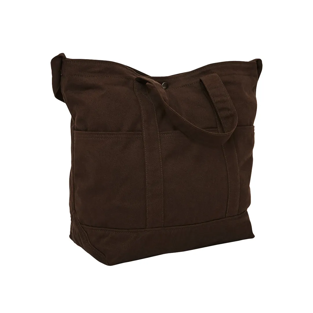 Cocoa Brown Cotton Drill Despatch Tote Bag