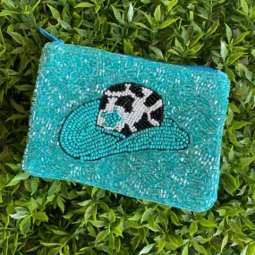 Cowboy Hat Beaded Zip Pouch