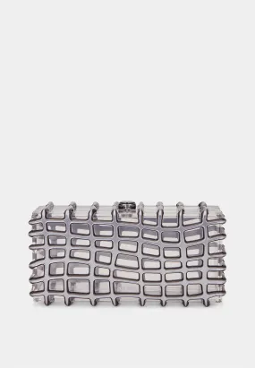 Cult Gaia Rina Clutch Bag Shiny Silver