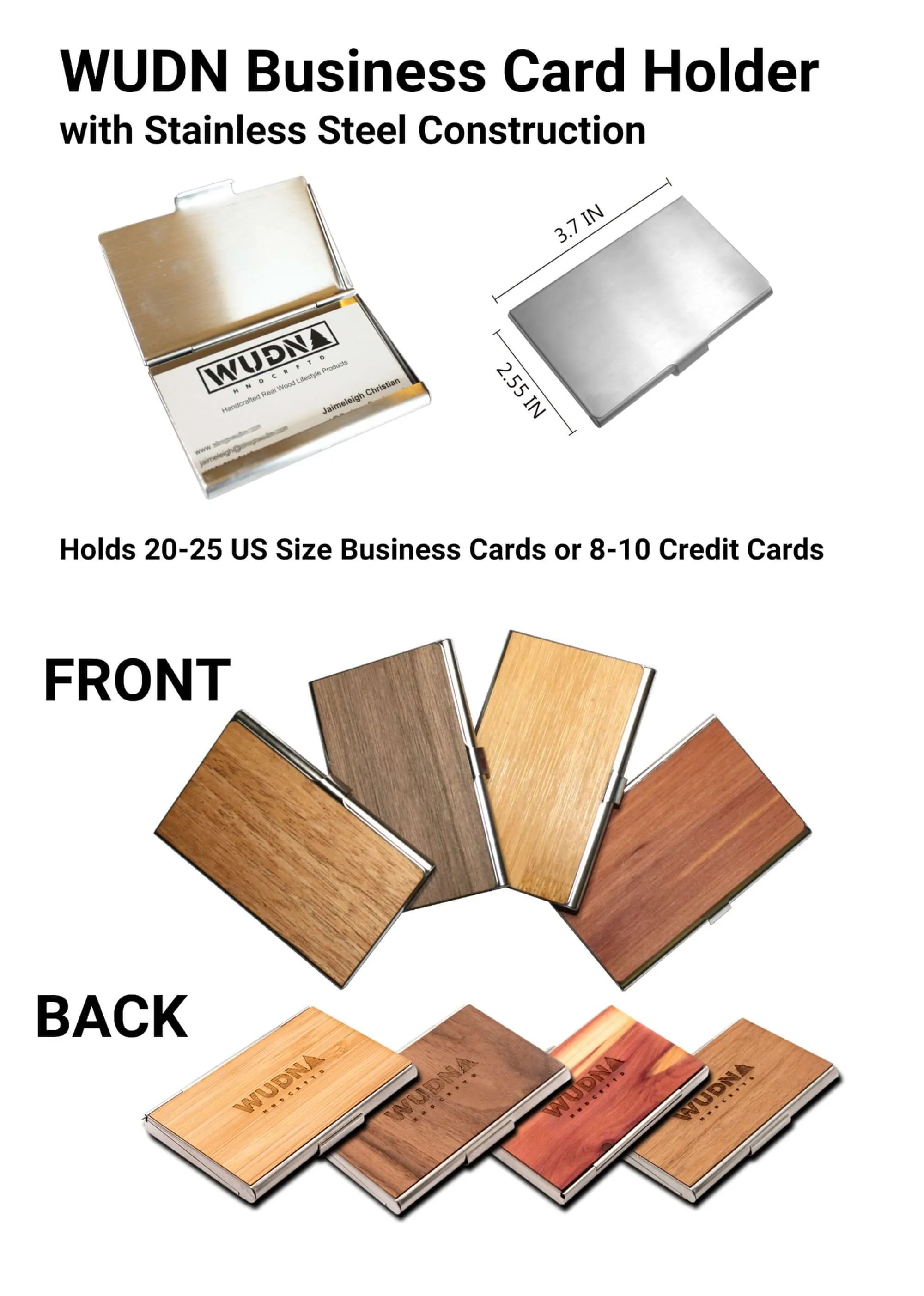 Customizable Wooden Business Card Holder