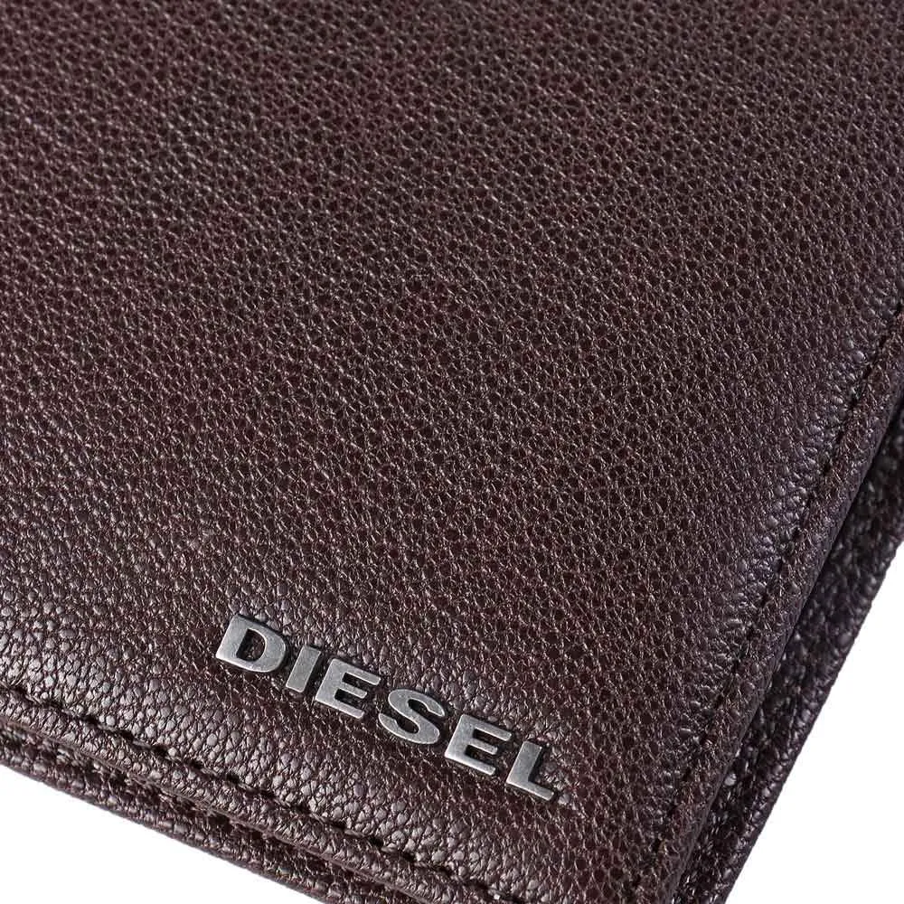 DIESEL Mens Hiresh S grained leather wallet - Brown