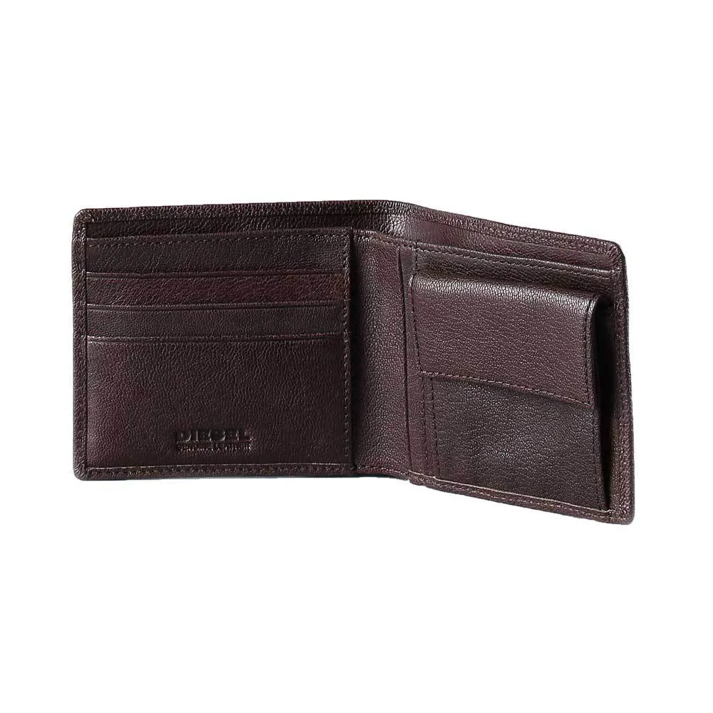 DIESEL Mens Hiresh S grained leather wallet - Brown