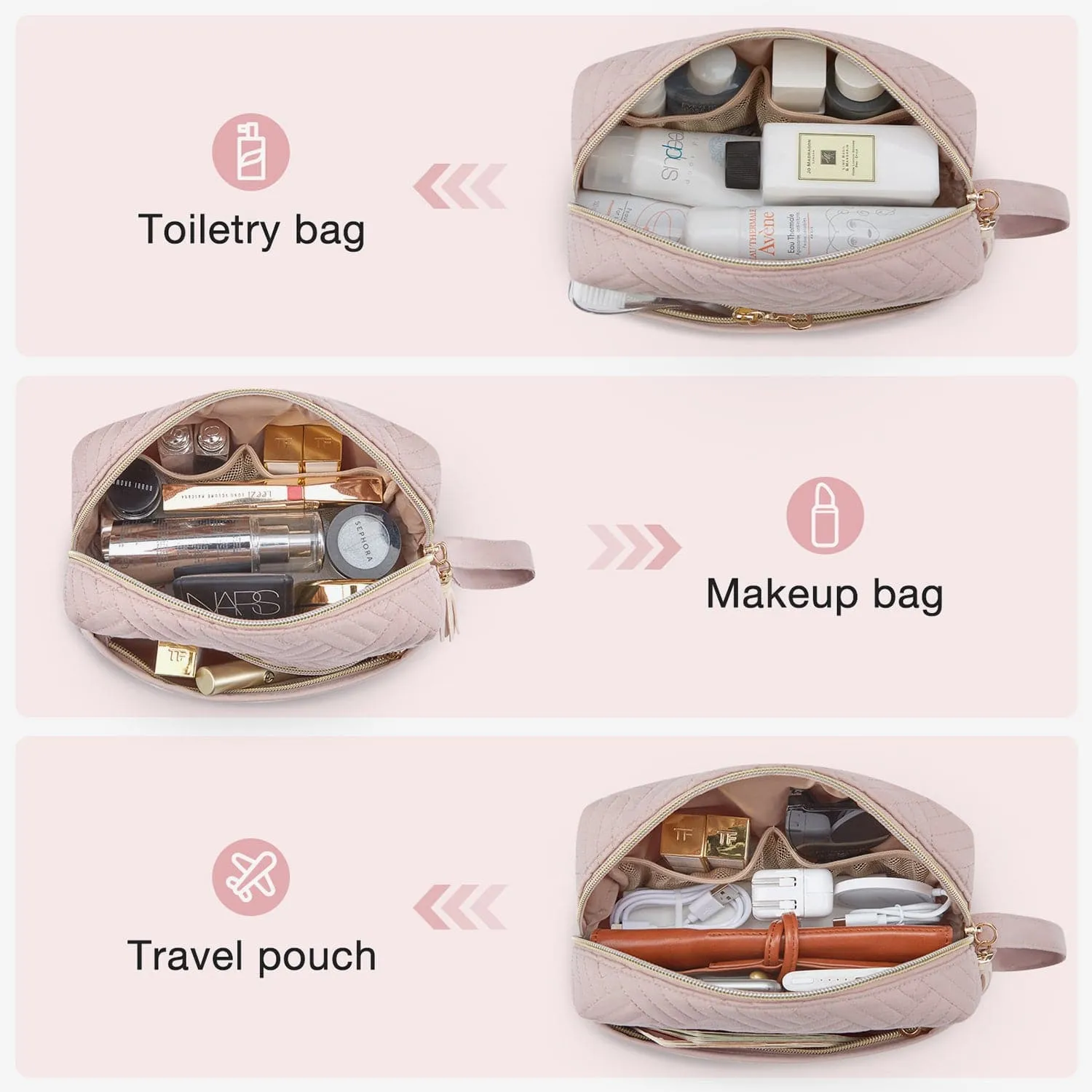 Elegant Roomy Makeup Bag