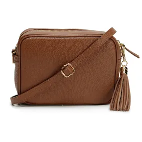 Elie Beaumont Crossbody Handbag - Dark Tan