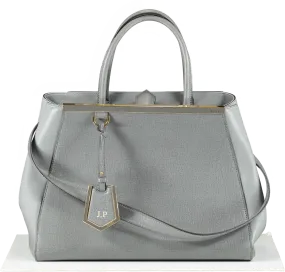 Fendi Grey Saffiano/smooth Leather Petite 2jours Tote Bag