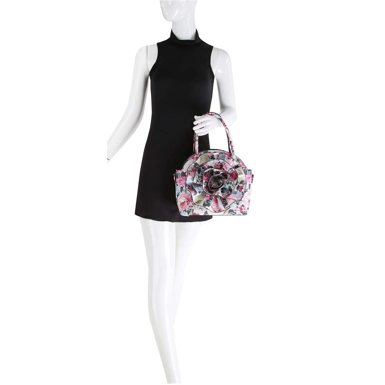 Flower Handbag & Wristlet Set