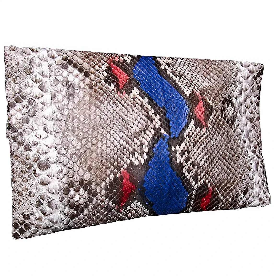 Grey and Blue Clutch Bag