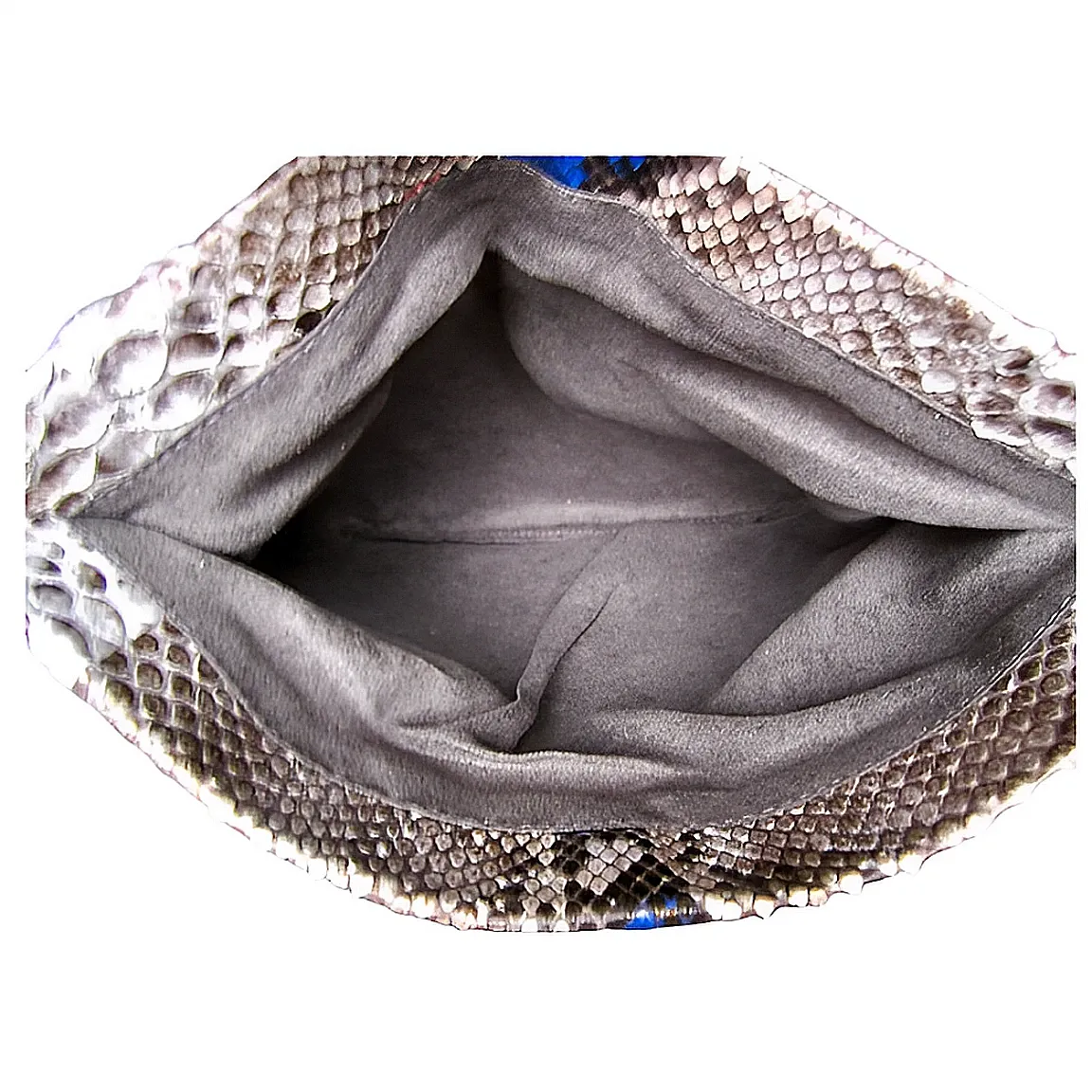 Grey and Blue Clutch Bag