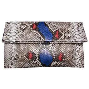 Grey and Blue Clutch Bag