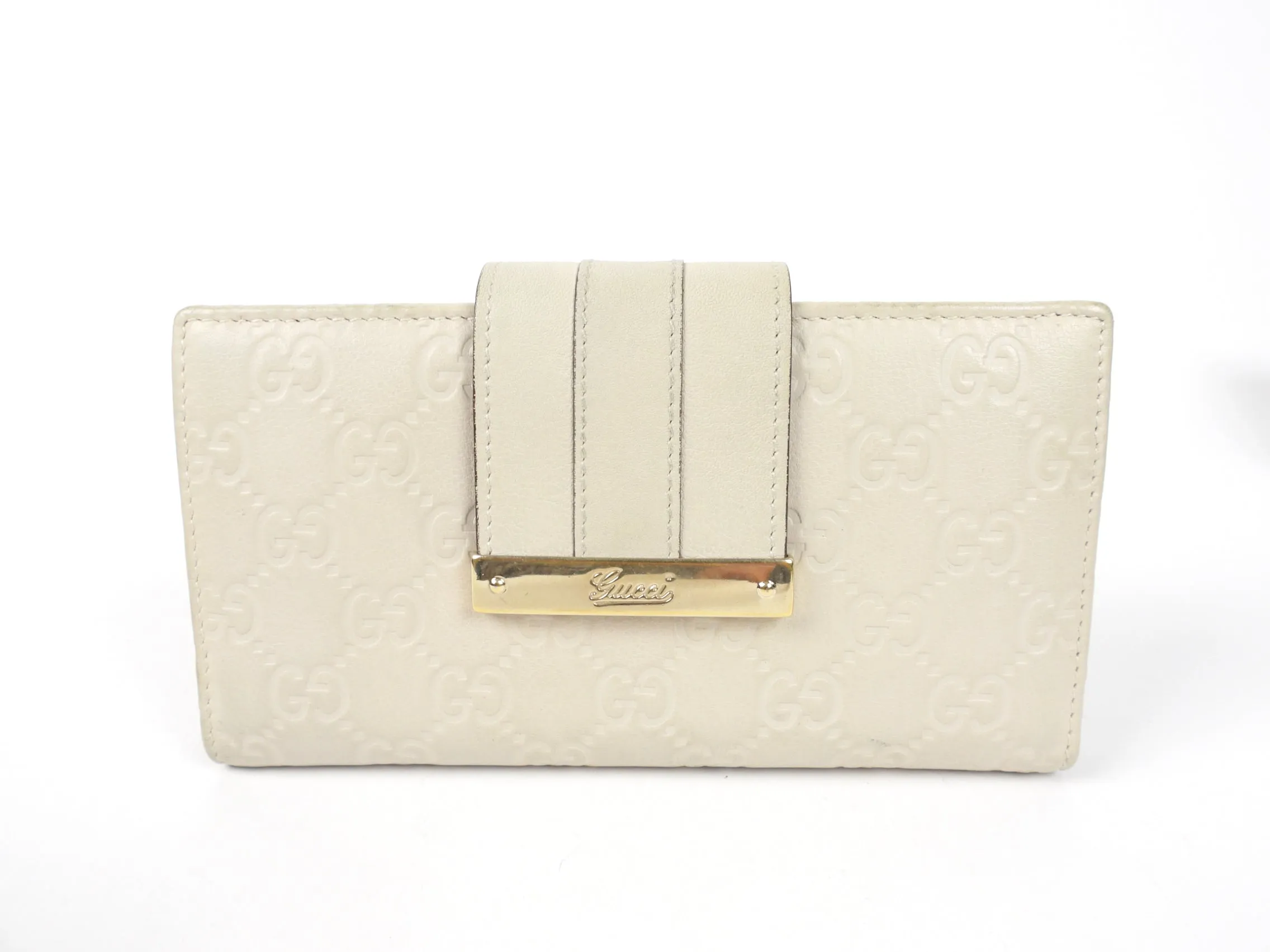 Gucci Ivory Supreme Leather Long Wallet