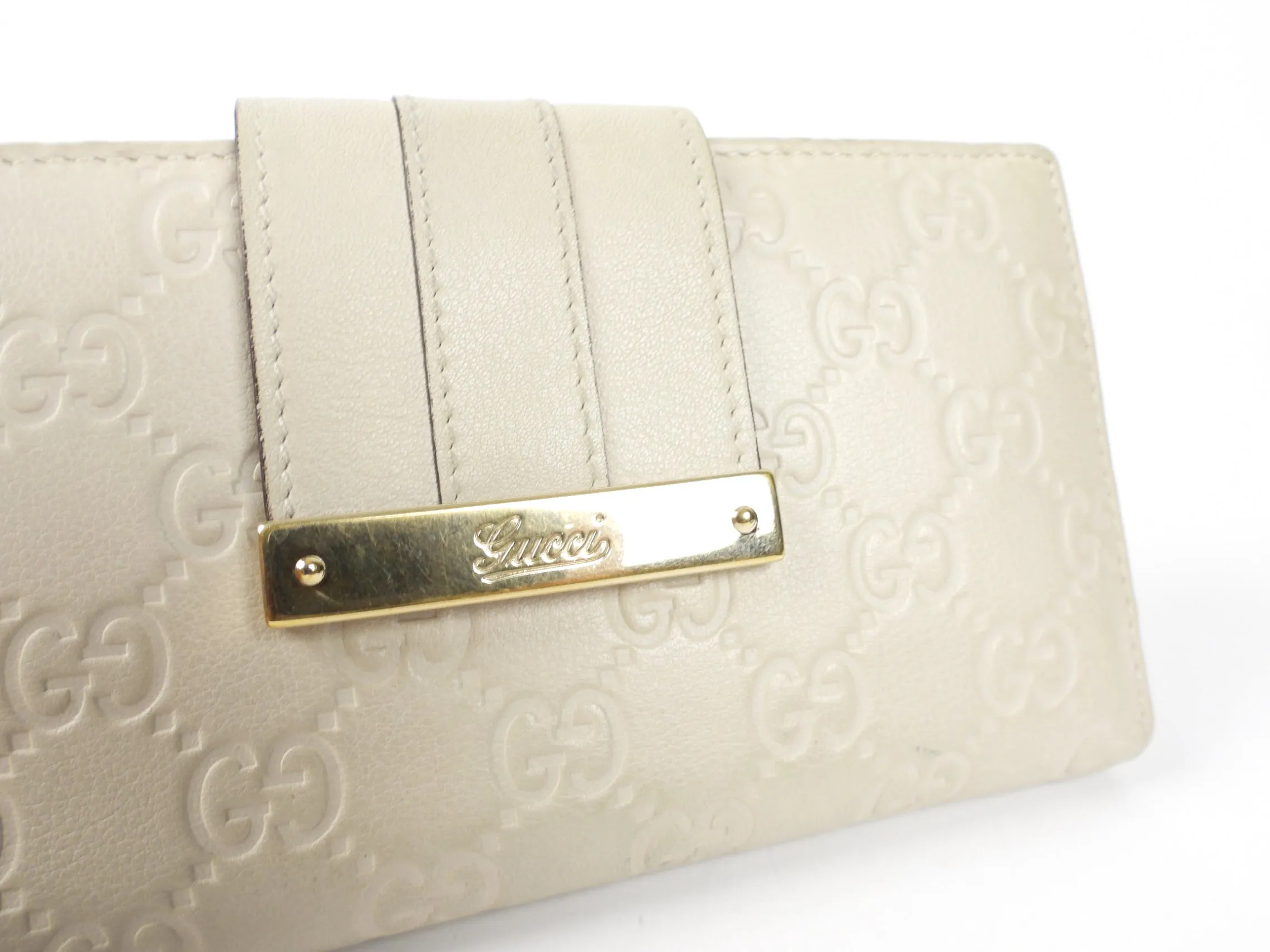 Gucci Ivory Supreme Leather Long Wallet