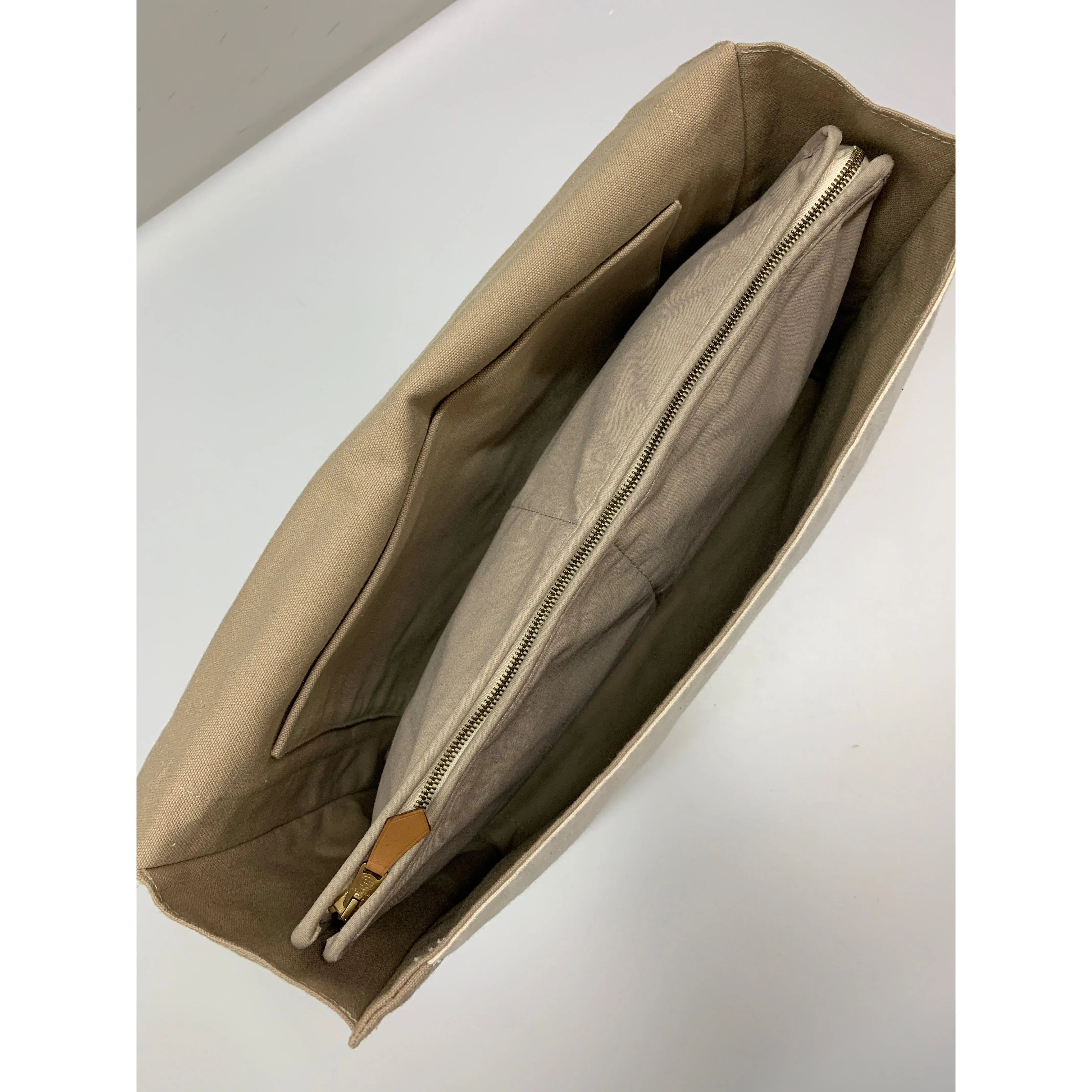 #HERMES/Clutch Bag/CRM/Canvas/Plain