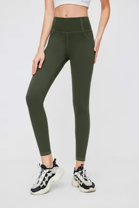 High Waisted 7/8 Tummy Control Legging with Back Pockets