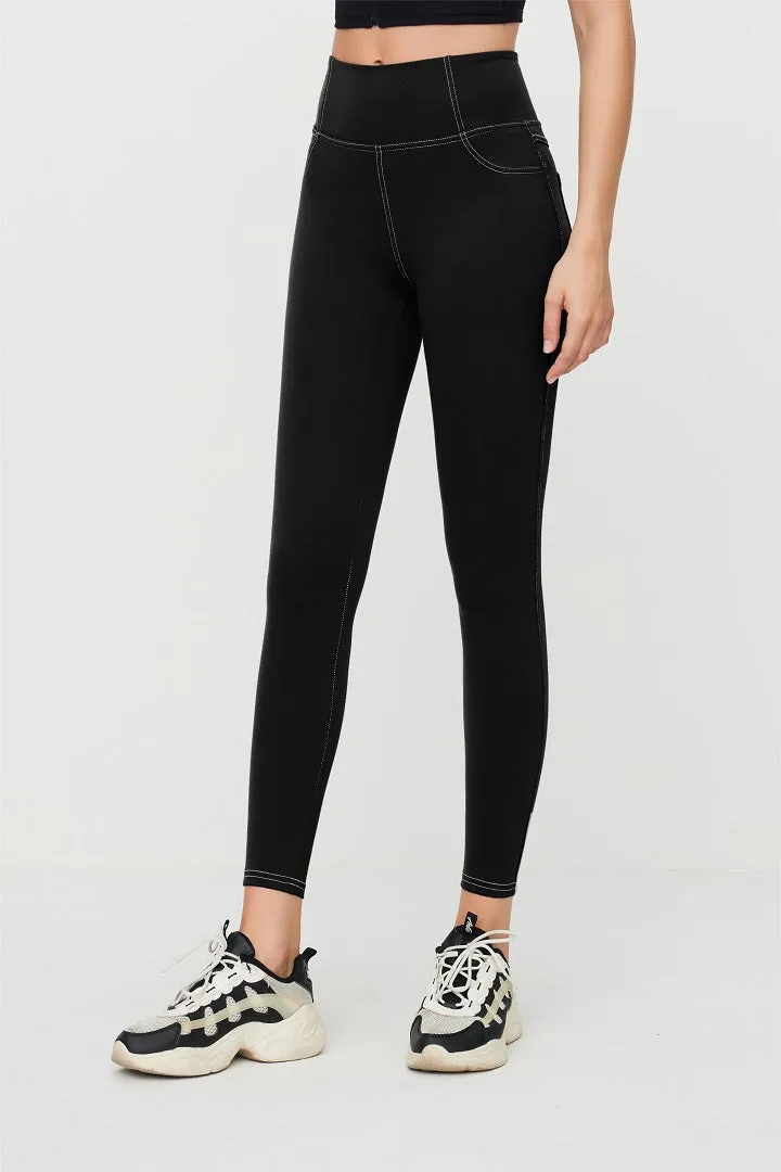 High Waisted 7/8 Tummy Control Legging with Back Pockets