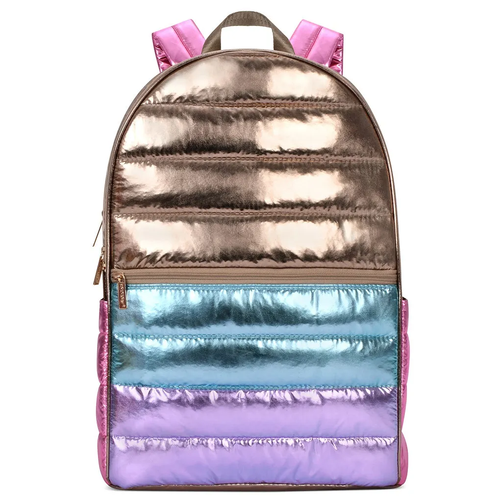 Icy Color Block Puffer Backpack- Girls