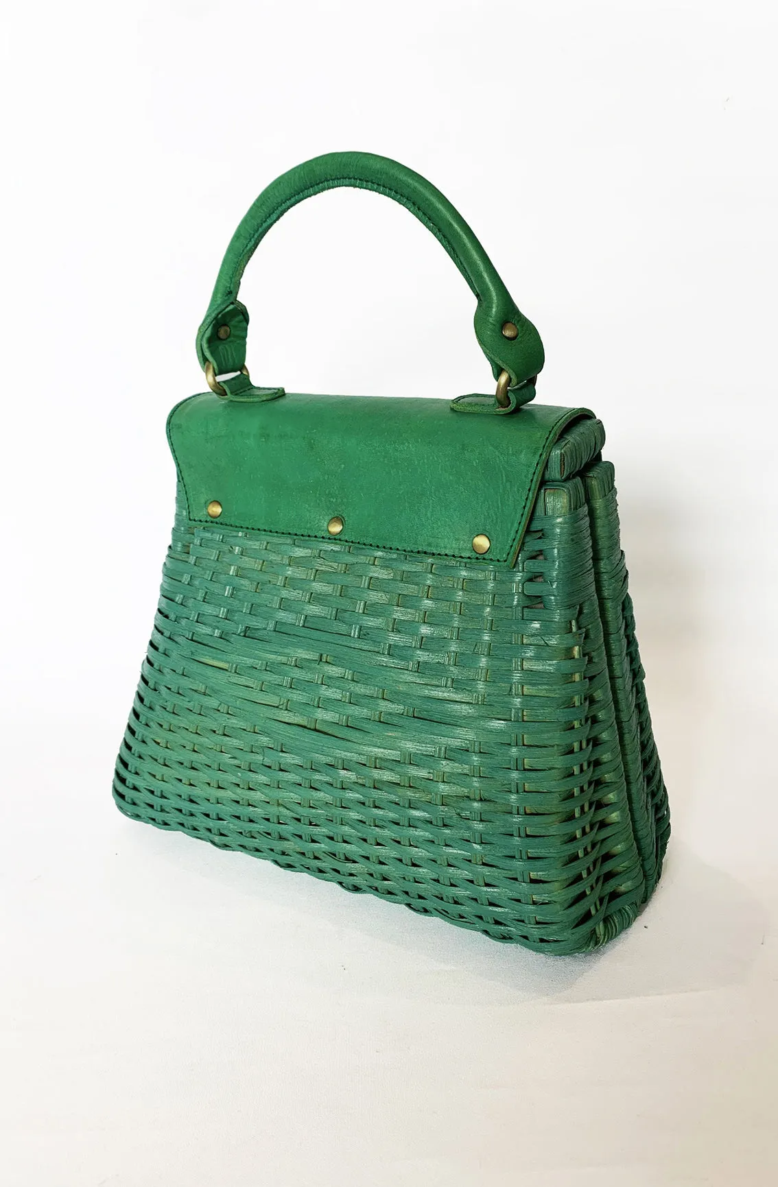 Jade Retro Rattan Handbag