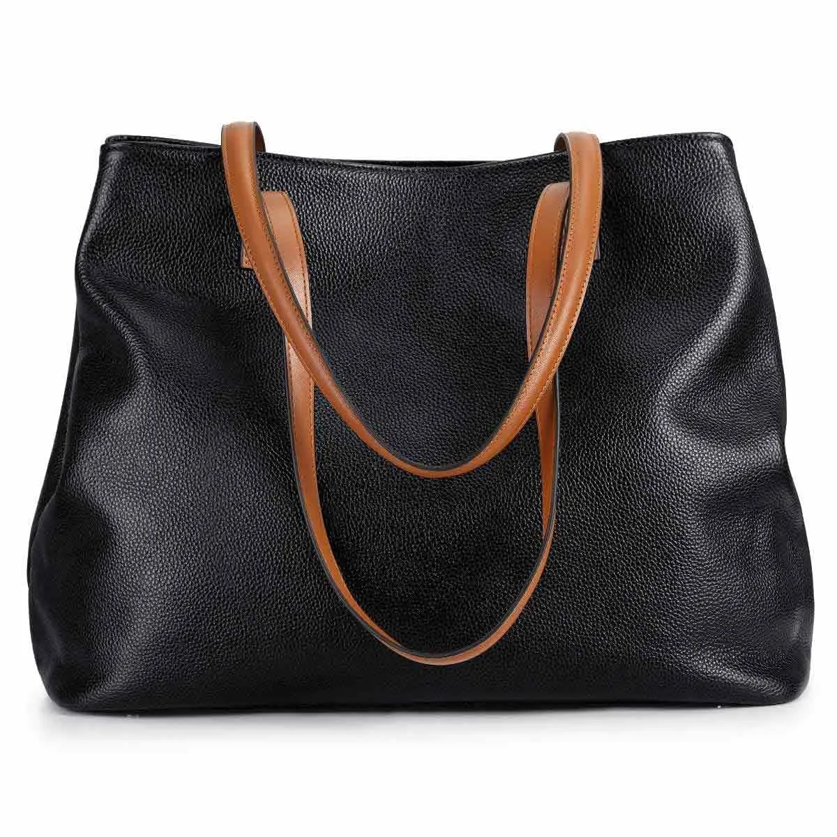 Large Grain Genuine Leather Tote