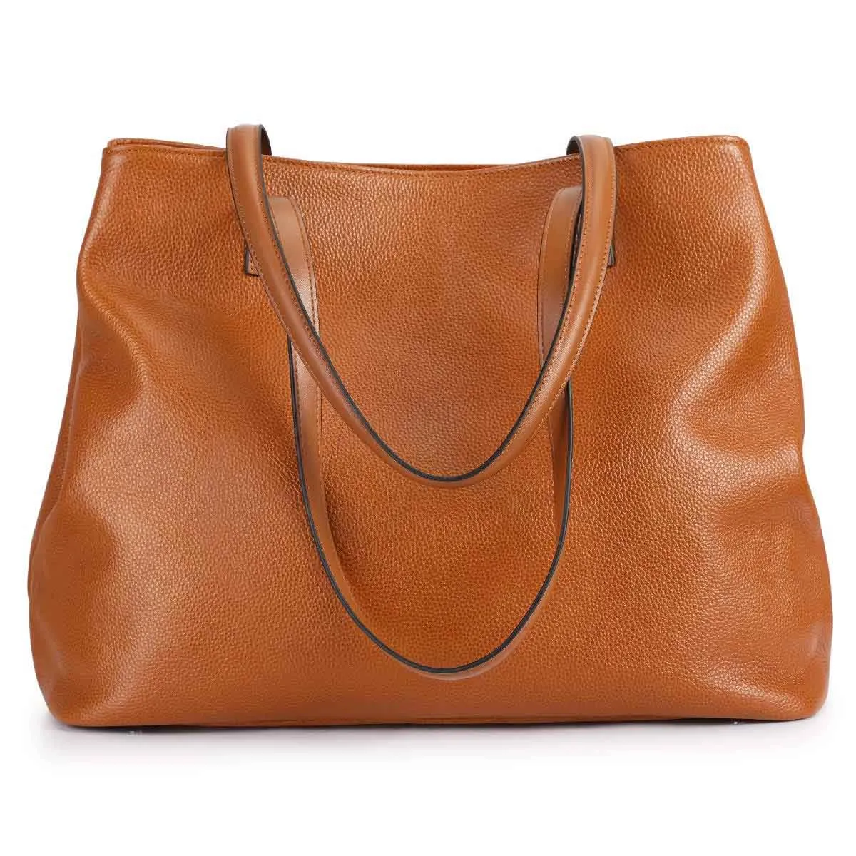 Large Grain Genuine Leather Tote