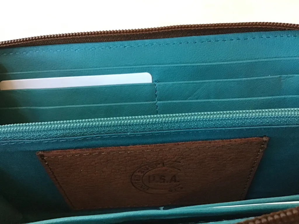 Leather Zip Around Wallet