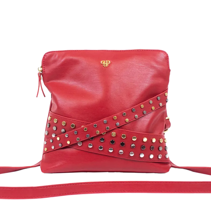 Litt Crossbody Bag - Studded Red