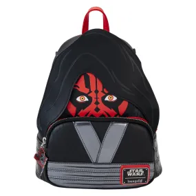 Loungefly Star Wars Phantom Menace 25th Anniversary Darth Maul Detachable Hood Cosplay Mini Backpack