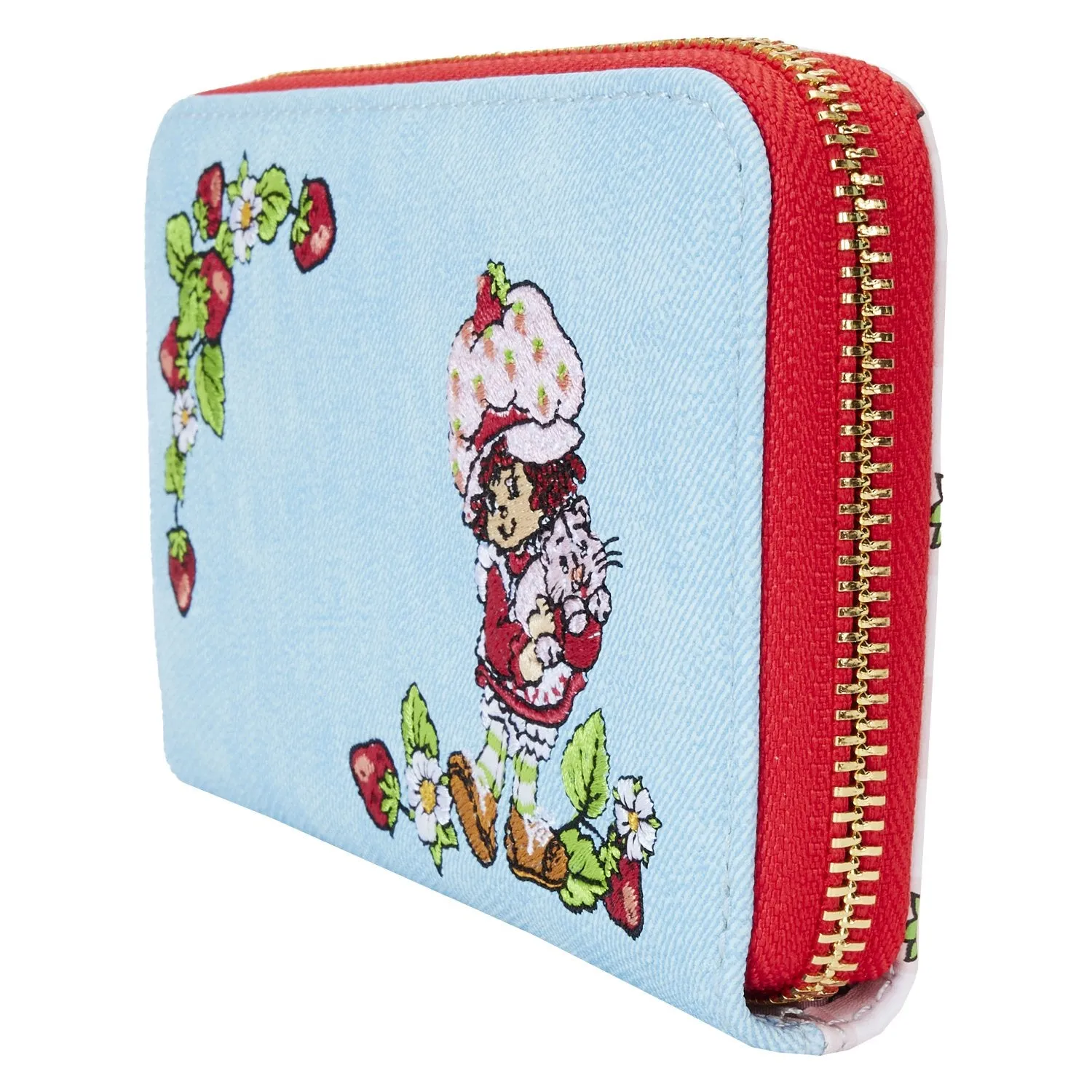 Loungefly Strawberry Shortcake Denim Plaid Zip-Around Wallet