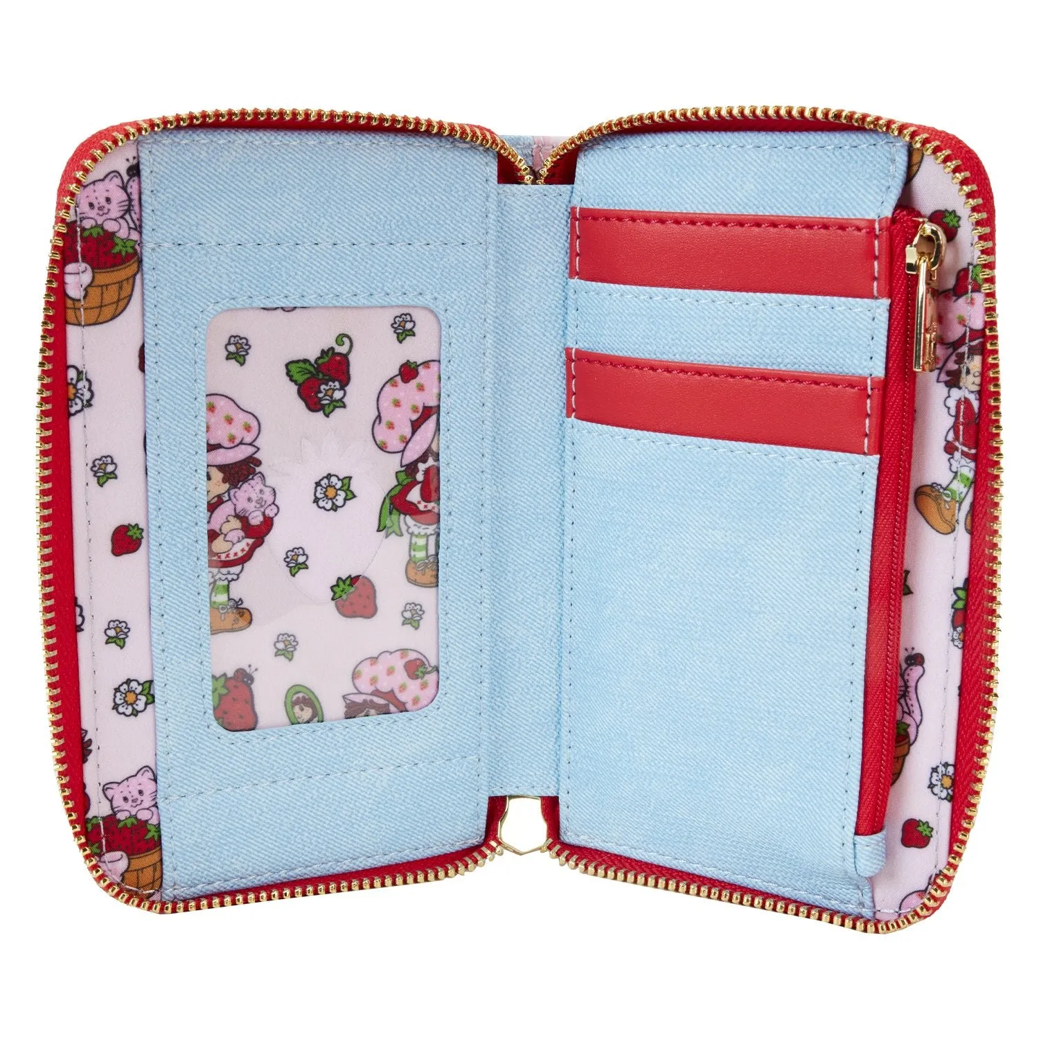 Loungefly Strawberry Shortcake Denim Plaid Zip-Around Wallet