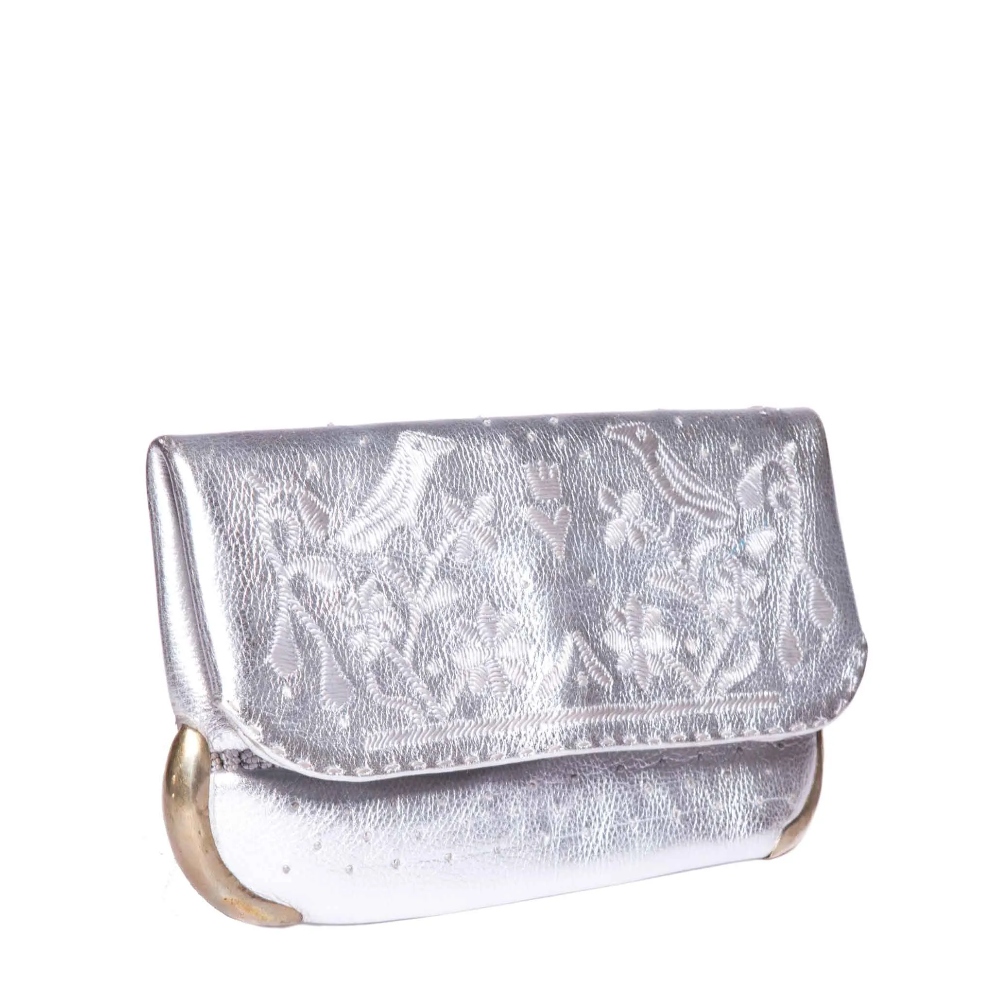 Lovebirds Evening Clutch Bag in Silver