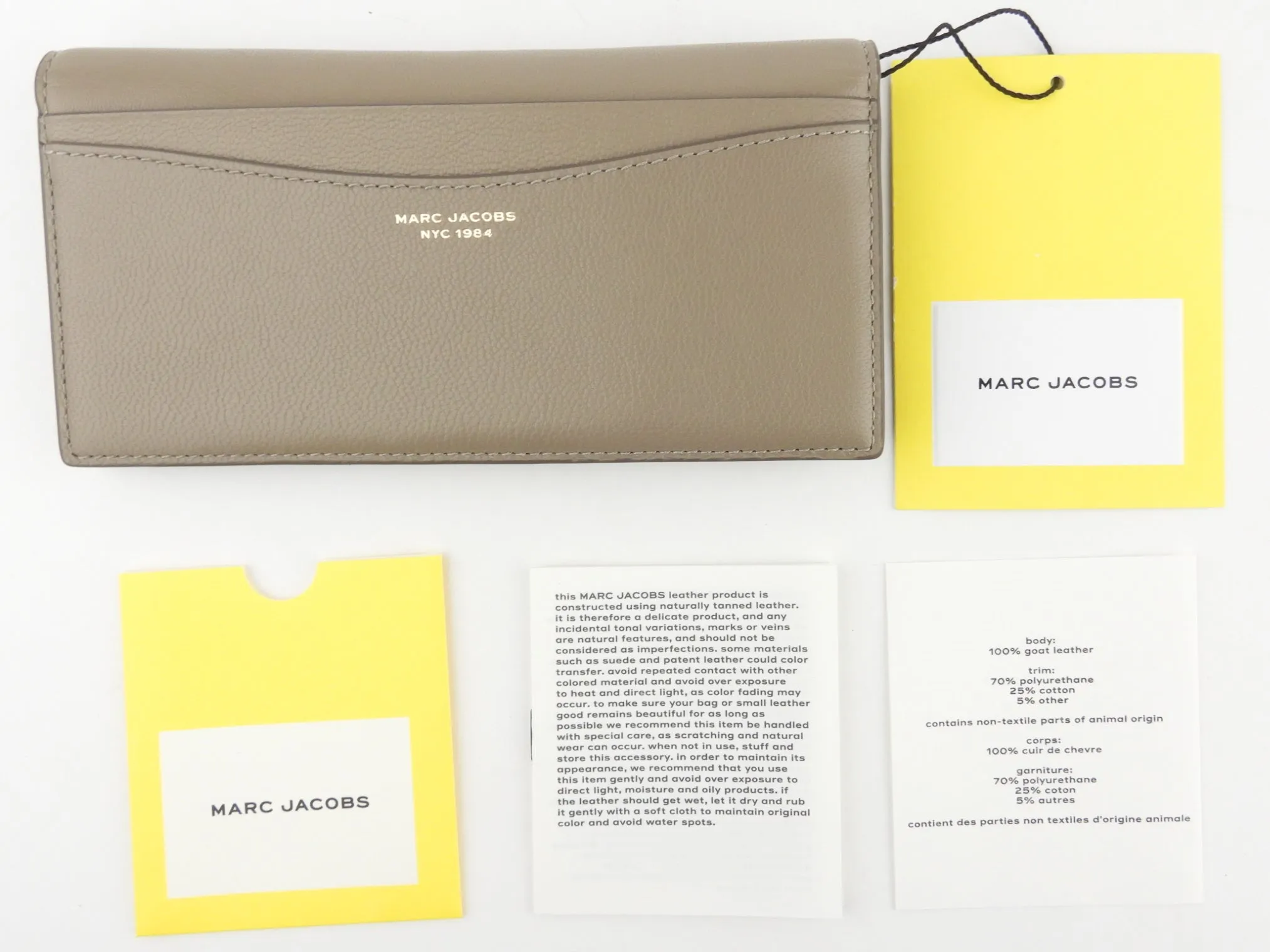 Marc Jacobs Beige Leather The Slim 84 Bifold Long Wallet