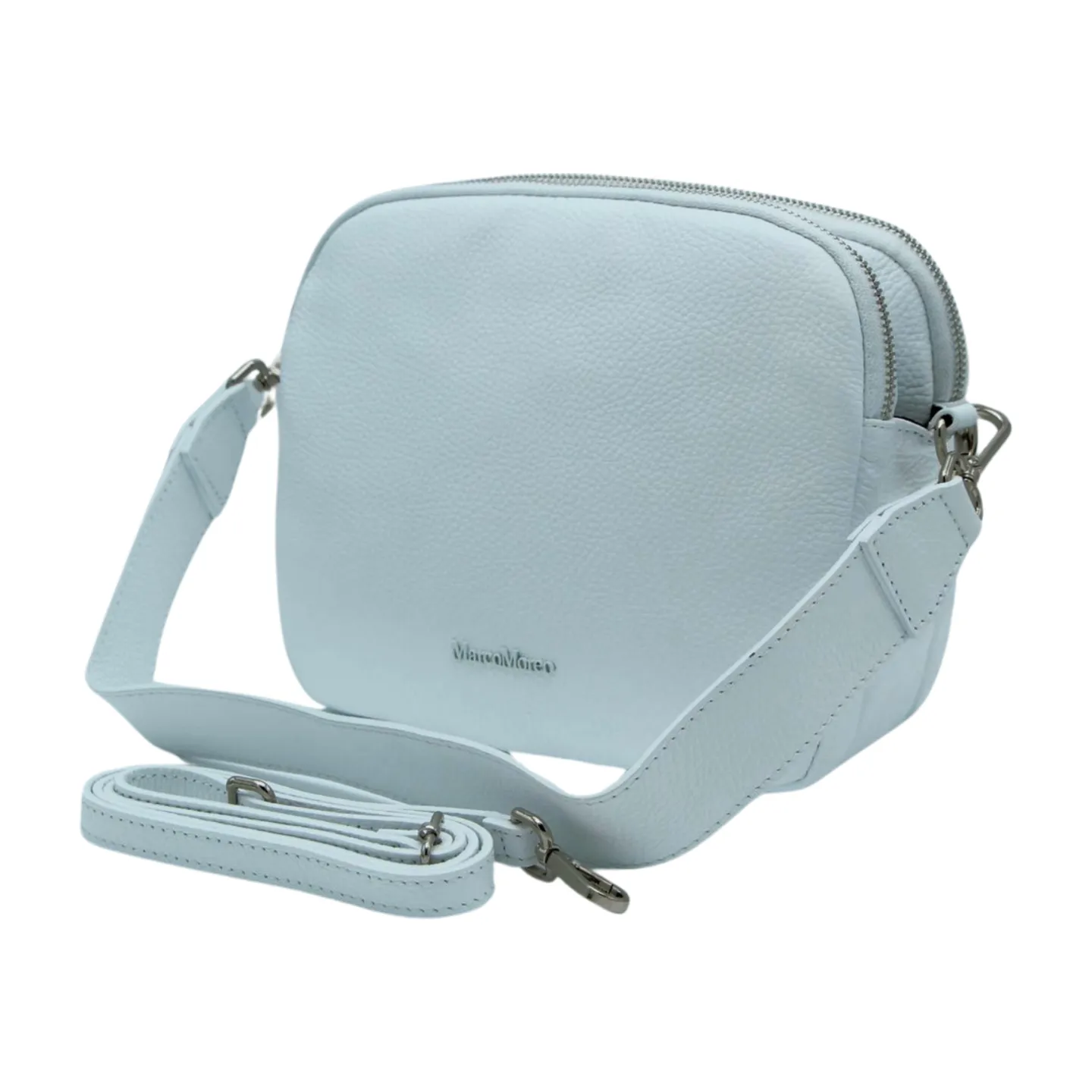 MARCO MOREO White Double Zip Crossbody Bag